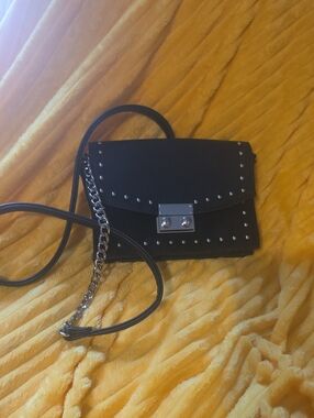 Express Black Studded Chain Crossbody Bag